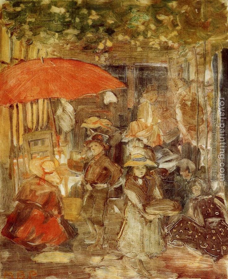 Maurice Brazil Prendergast : Picnic with Red Umbrella
